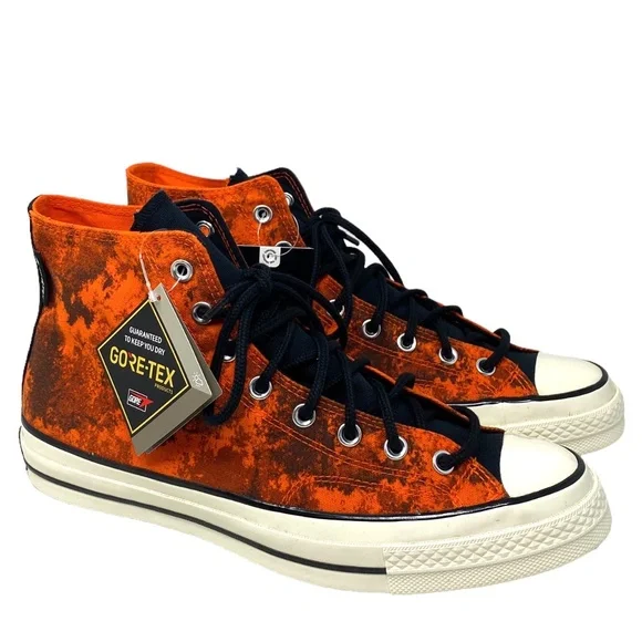 Converse Chuck 70 GORE-TEX High Black Orange Canvas Women’s Size Sneakers 172207 - Picture 2 of 9